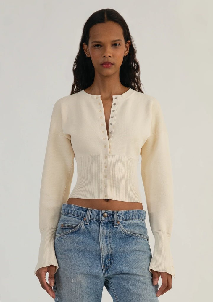 Aria Sculpted Snap Knit Cardigan