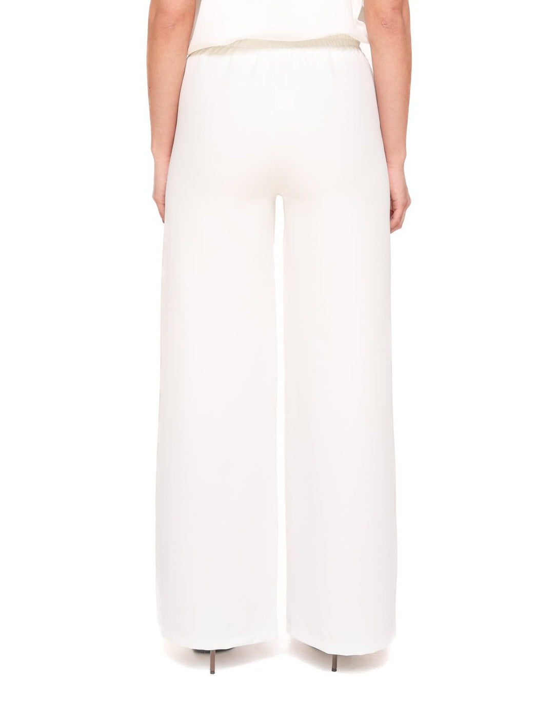White Wide Elastic Band - Trousers